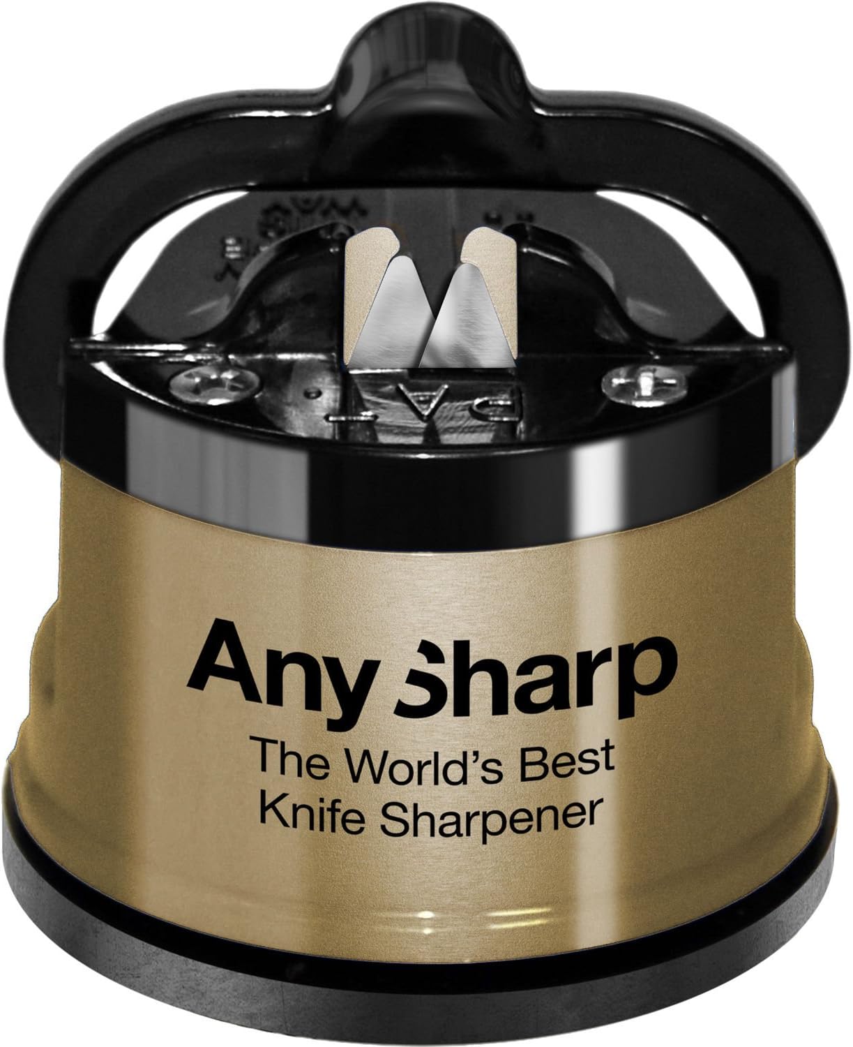 AnySharp Global World's Best Knife Sharpener with Power Suction Grip - Gold