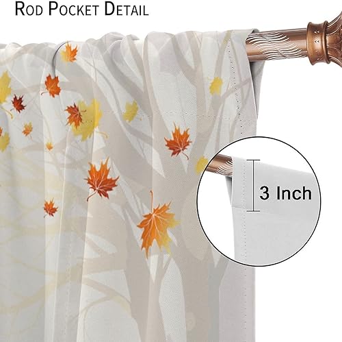 Miniatura 6 de Cortinas opacas de otoño, cosecha de otoño, calabaza, girasol, hoja de arce, caricaturas, decorativas, insonorizadas, para cocina, dormitorio, sala