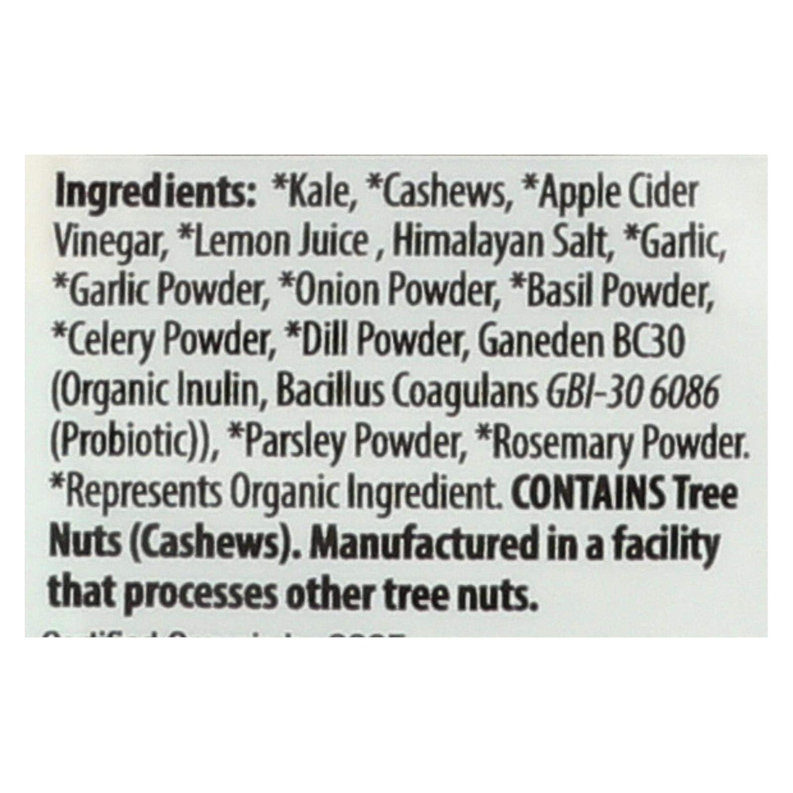 Brad's Plant Based Organic Crunchy Kale Radical Ranch with Probiotics, 2 Ounce Bag