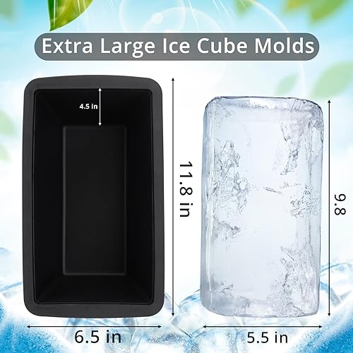 Miniatura 2 de Molde de bloque de hielo extragrande, molde de cubitos de hielo de 8 libras para bañera fría, refrigerador, piscina, enfriador de baño de hielo,