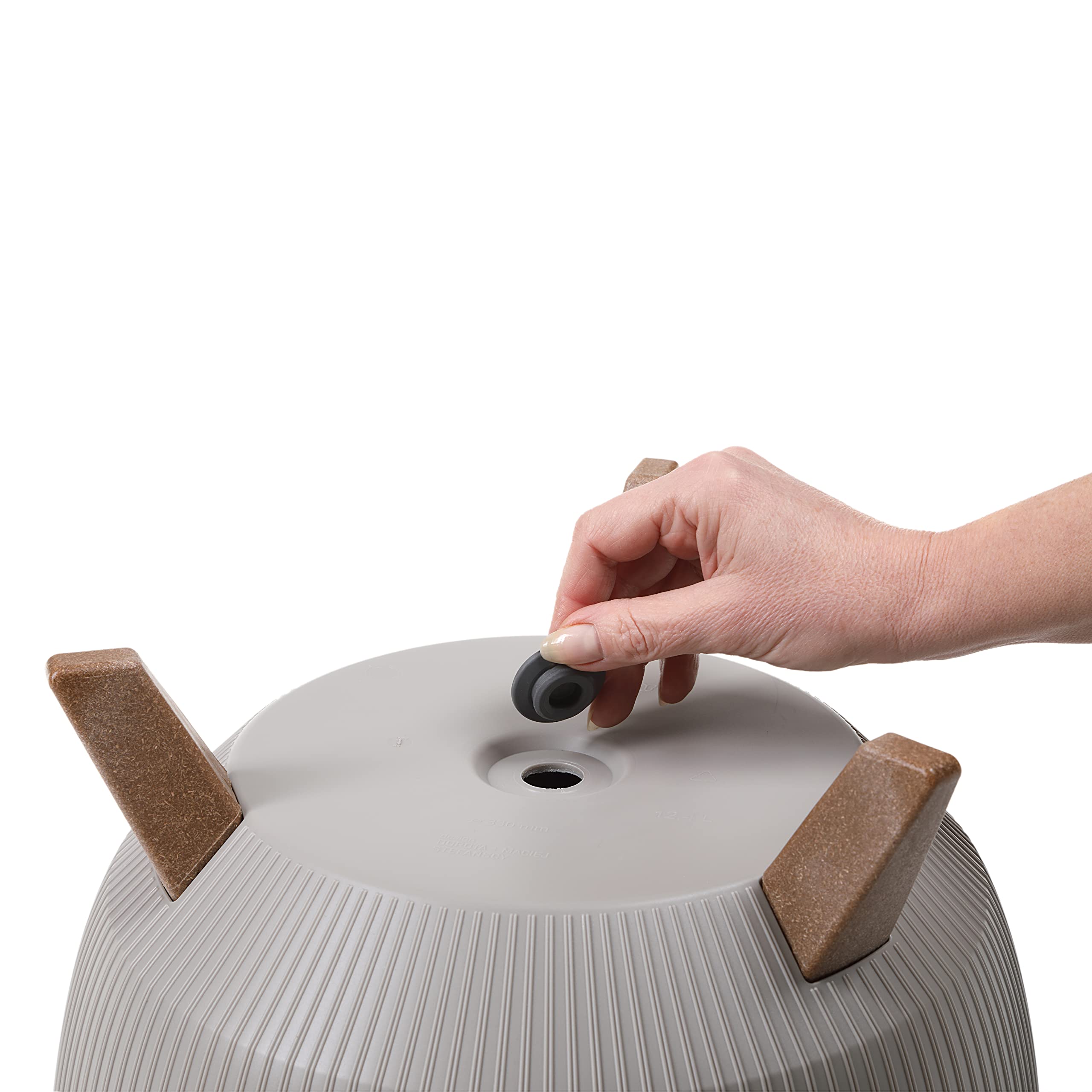 MELTOM Pot de Fleurs Bol avec Pieds Pot de Fleurs d'herbes Bol écologique pour Plantes recyclées, Mat (Noir, L - 40 cm)