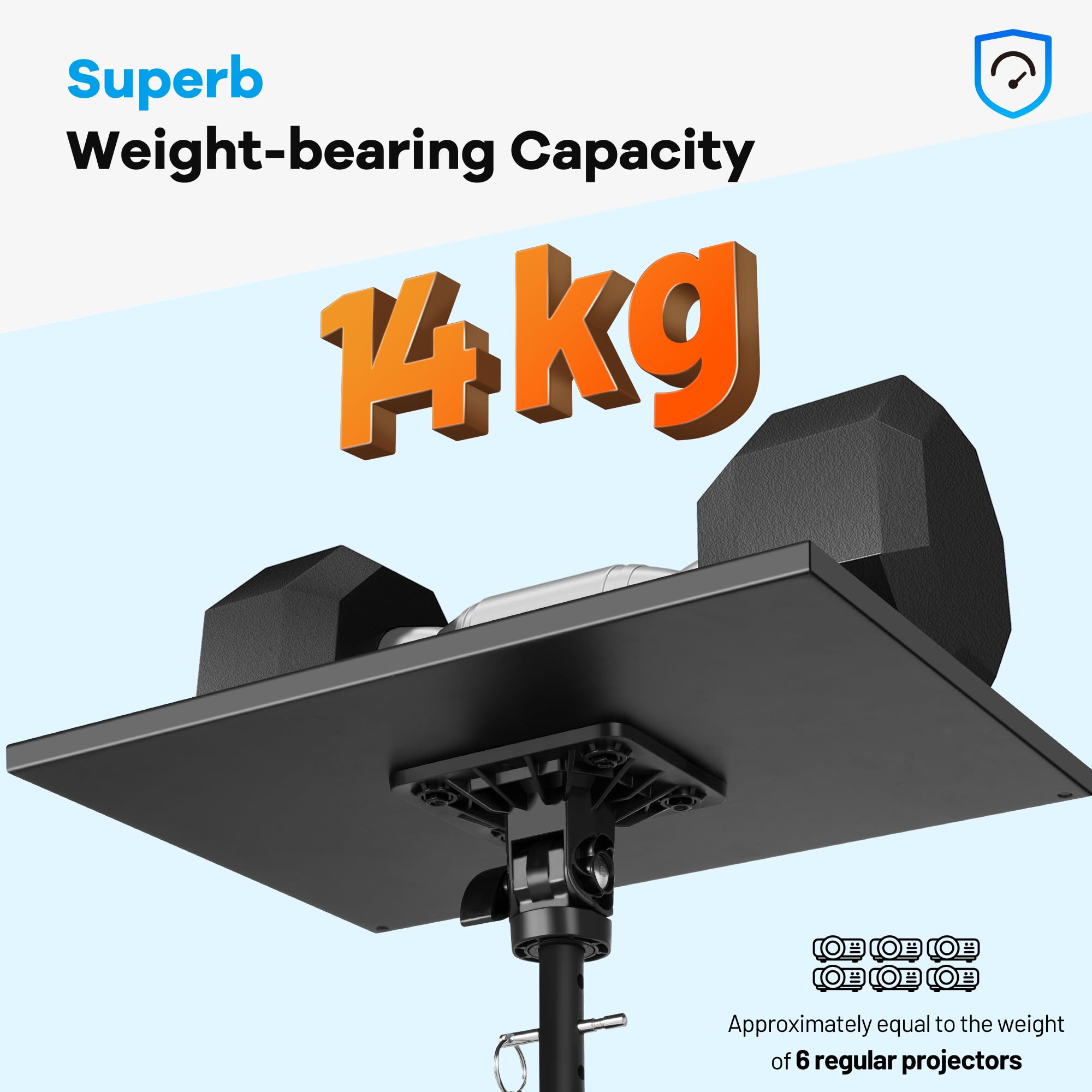 CAHAYA Soporte Proyector Suelo Ajustable – Atril Proyector con Bandeja Soporte para Teléfono de Cuello de Ganso y Ruedas Giratorias de 360° para Reuniones, Hogar y Uso Exterior