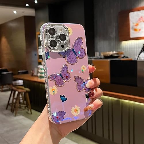 Miniatura 3 de Lastma Funda para iPhone 13 Pro Max, protección para lente de cámara, purpurina linda caricatura Kawaii IMD diseño de silicona a prueba de golpes