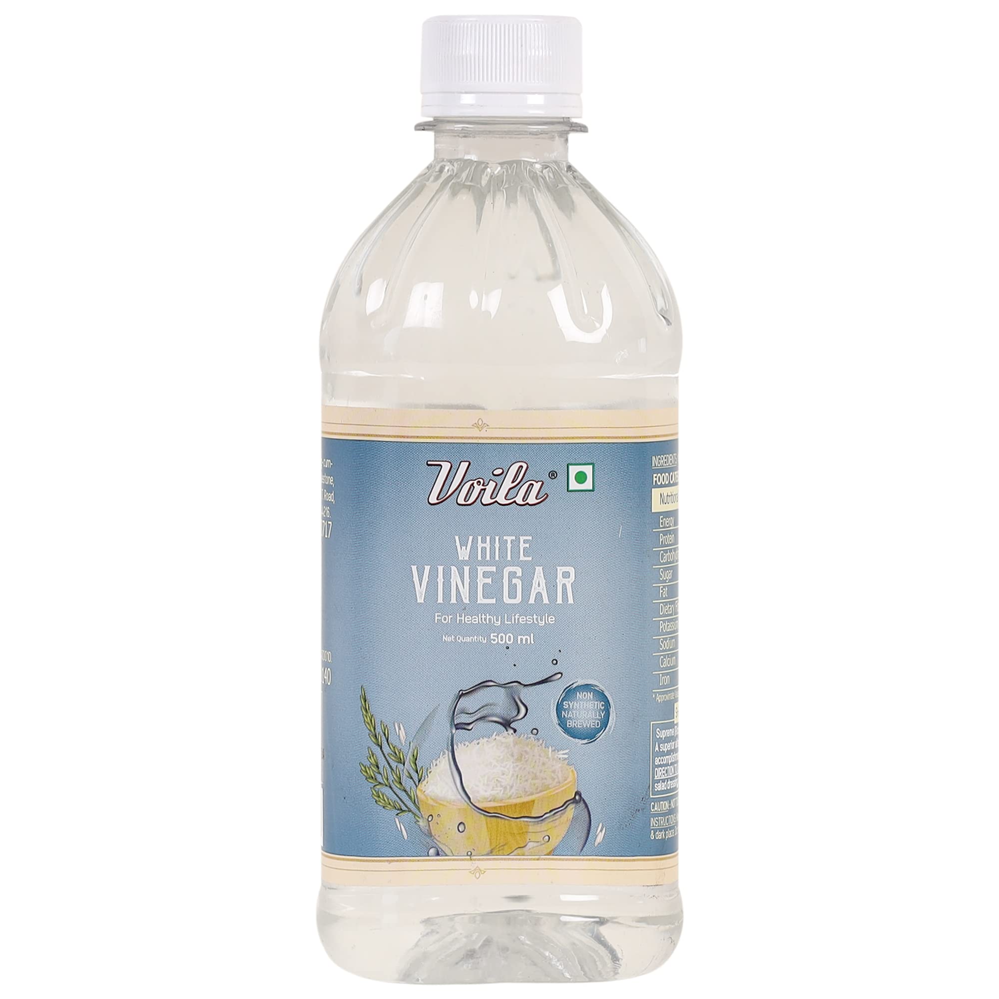 Voila White Vinegar 500 ml | Multipurpose White Vinegar for Cooking, Pickling, Baking & Salad Dressing | Ideal for Flavoring, Marinades, Sauces & Everyday Kitchen Use | Versatile Vinegar for Home Cooking