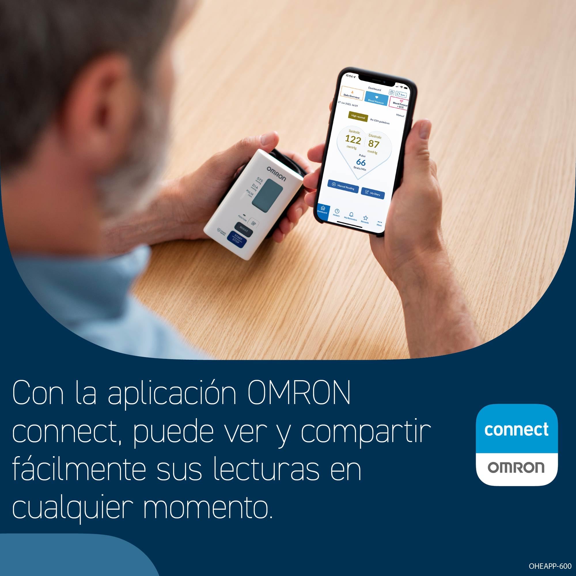 OMRON Nightview Tensiómetro de muñeca, aparato de tensión arterial clínicamente validado y silencioso para mediciones diurnas y nocturnas, medidor de tensión arterial con Bluetooth y app gratuita
