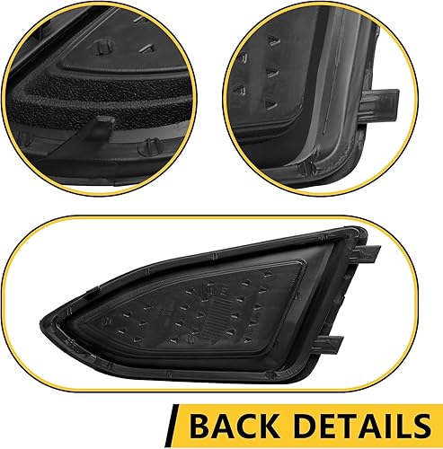 Miniatura 8 de I-MATCH AUTO PARTS Moldura de bisel de la cubierta de la luz antiniebla del lado del pasajero delantero derecho, plástico ASA texturizado negro para