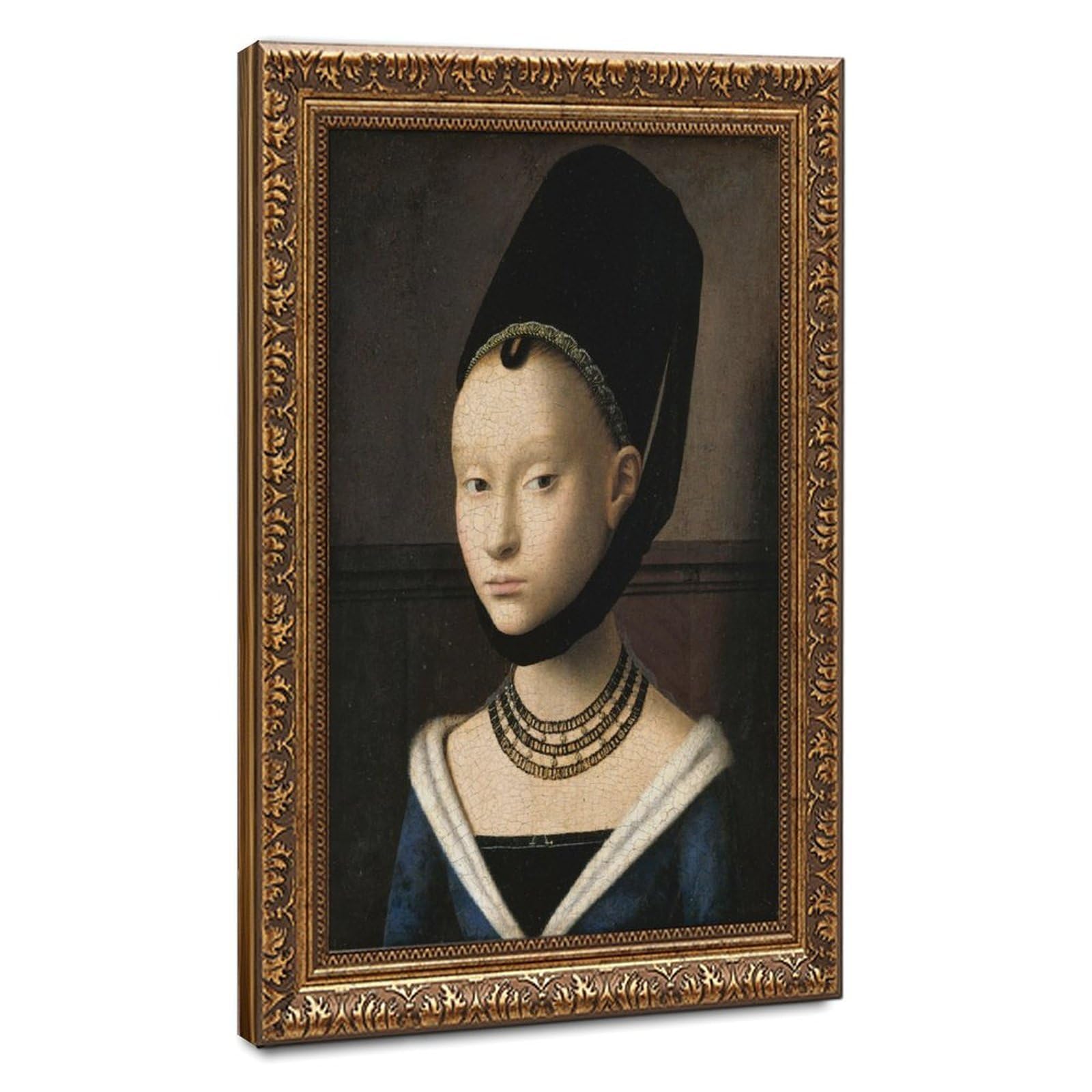 WCYB Portrait of A Young Girl - Petrus Christus Posters Prints Canvas Deco Paintings Wall Art Hangable Frame 8" L X 12" W