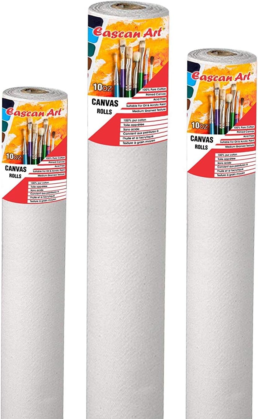 Painting Drawing and Sketch Accessories Cotton Primed Painting Canvas Roll 10 oz (28 X 5 Mtrs_White)