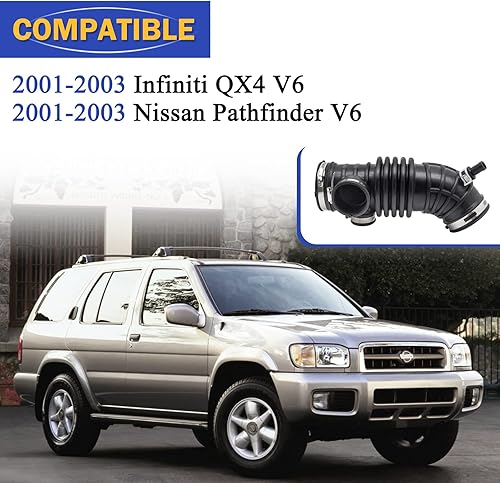 Miniatura 2 de Tubo de manguera de admisión para filtro de aire con abrazaderas para Infiniti QX4 2001-2003 2001-2003 Nissan Pathfinder V6 3.5L 16576-4W00A