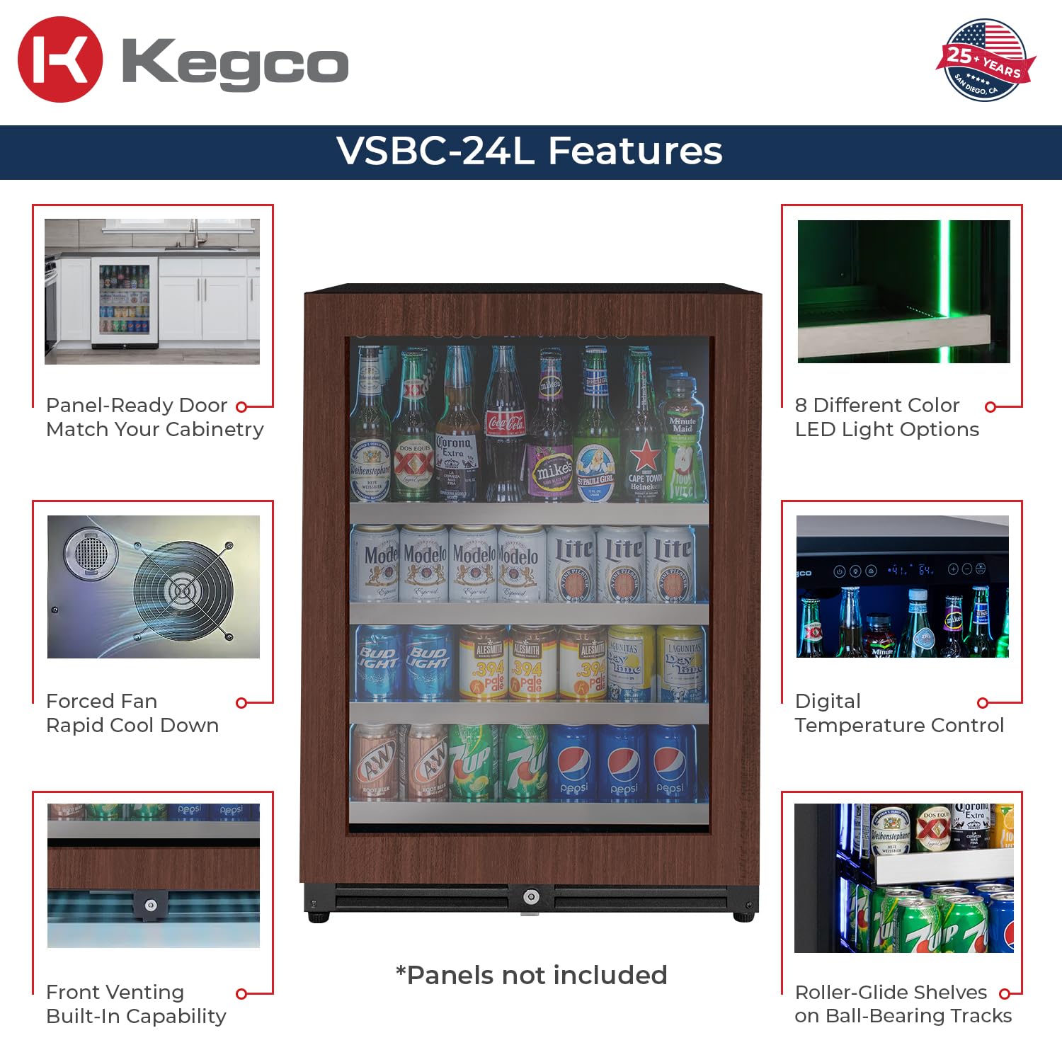 Kegco 24" Wide Reserva Series Panel Ready Right Hinge Beverage Center on Fridge.com - View 3