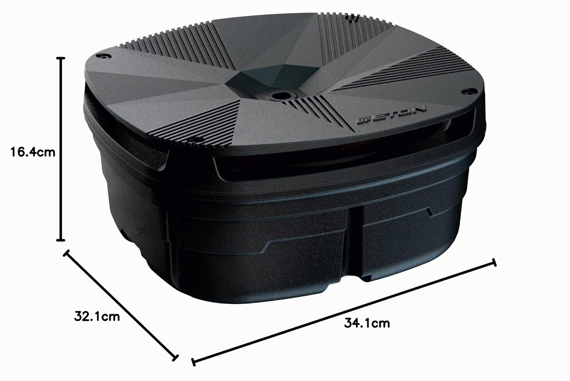 Eton Res 12 - Ruota di scorta piatta Subwoofer attivo, dotata di woofer da 30 cm/12" e amplificatore da 500 Watt, installazione Plug & Play anche nella ruota di scorta