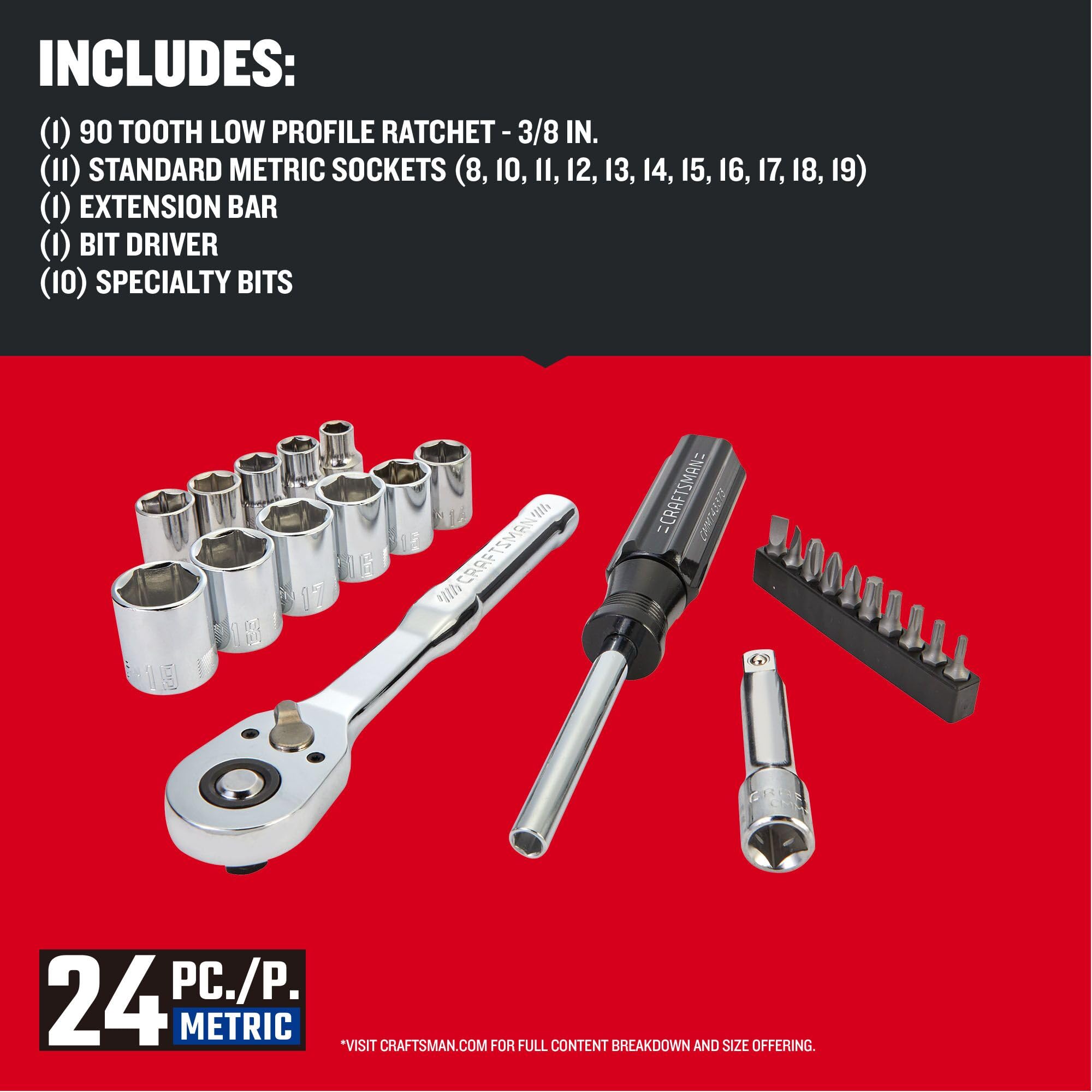 CRAFTSMAN Mechanics Tool Set - 24 Piece -3