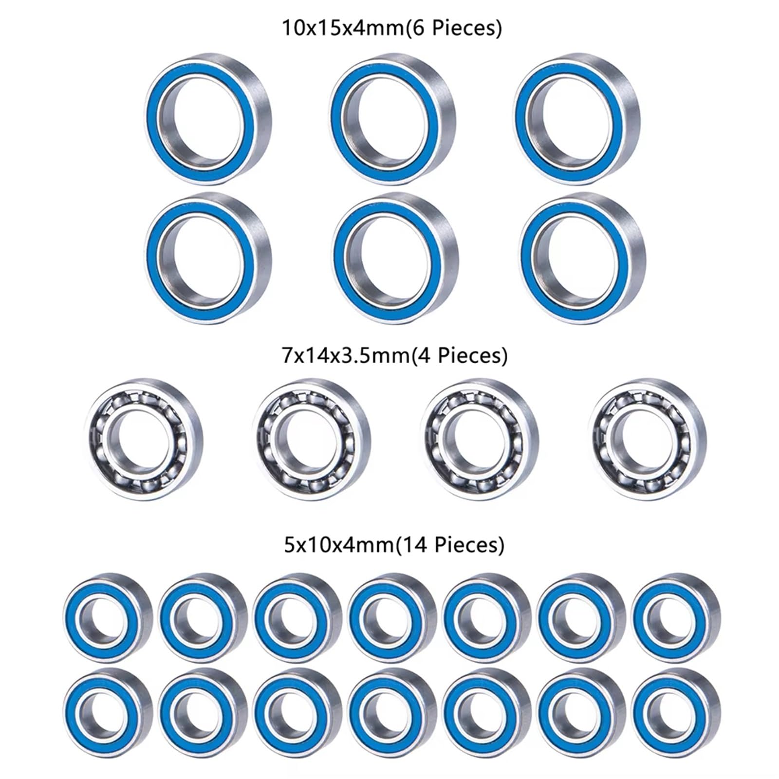 Compatible con Element para Enduro para Sendero para RTR Rodamiento De Bolas Coches RC Piezas De Mejora 24 Uds Kit Completo De Rodamientos Azul Piezas actualización RC