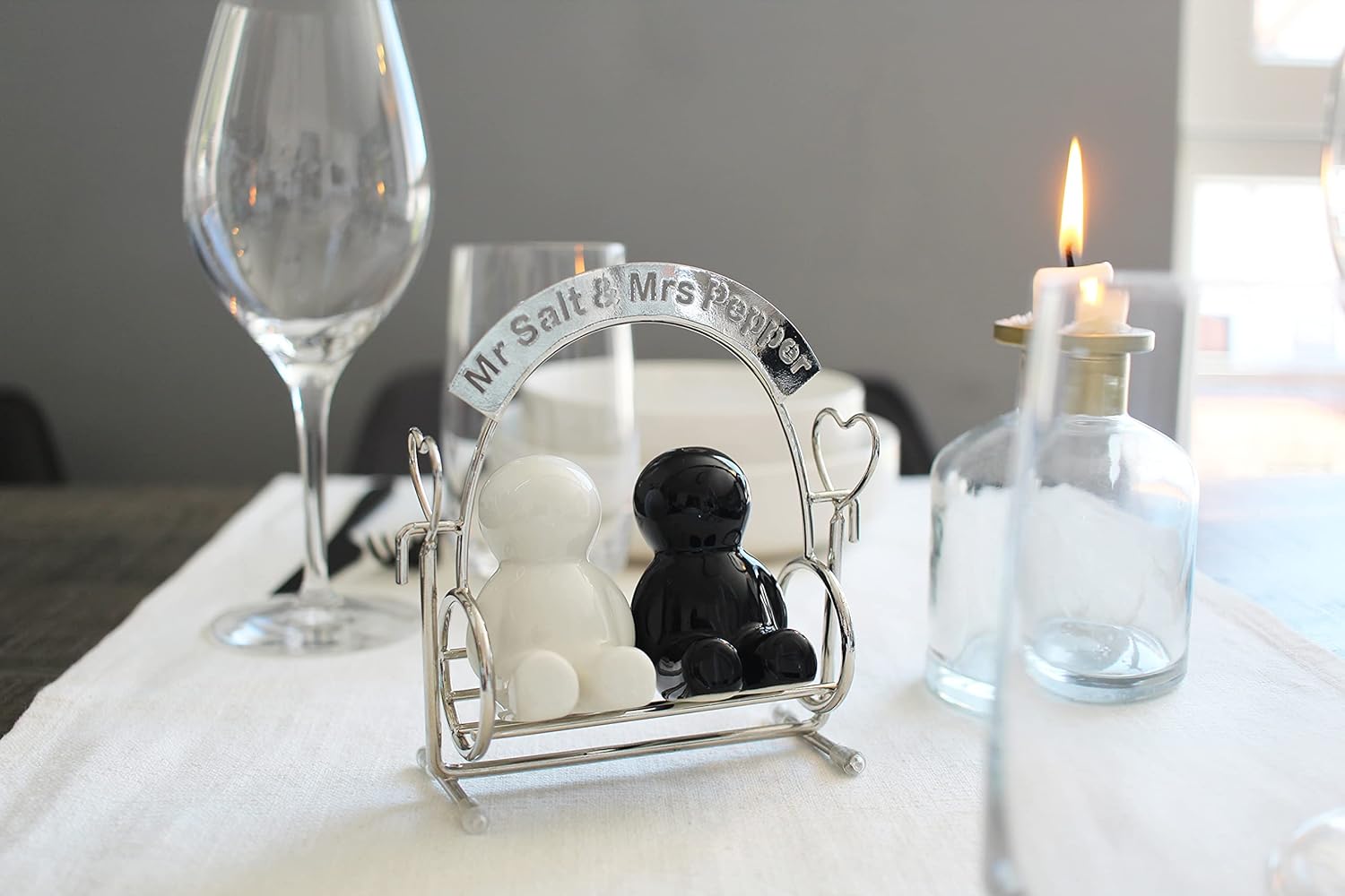 Winkee - Mr. Salt & Mrs. Pepper | The Adorable Spice Shaker Couple on a Hollywood Swing | Salt and Pepper Shaker Duo | Kitchen Decor
