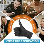 ANBOSON Nitrile gants ASTM D6319 - Manipulation des aliments - Sans poudre et sans latex 6 Gants jetables d'épaisseur mil pour la préparation des aliments, la cuisson, le four, le grillage - Grand, Noir de 100 Pcs