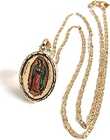 Vista 7 de Virgen de Guadalupe - Collar con medalla de ambos lados, cadena de ancla de 17.5 pulgadas