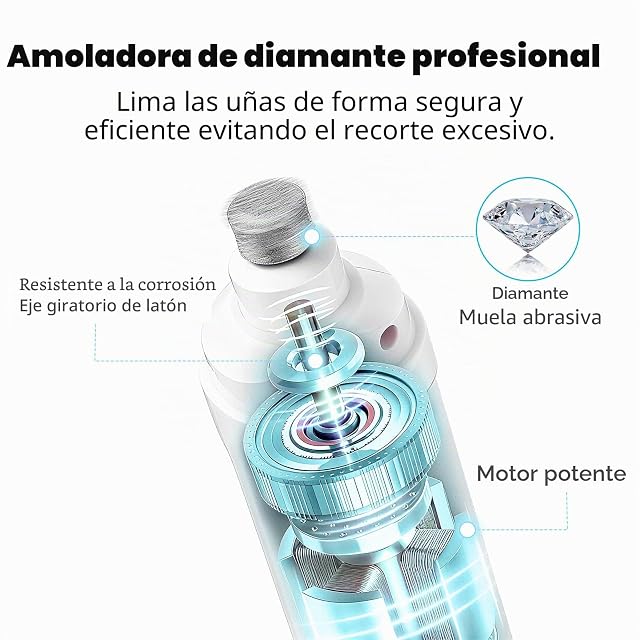 Foto 2 de 7 de Silent Groom Pro Lima de Uñas 2026 Mejorada con 2 Luces LED y 3 Velocidades Batería 2000mah Profesional…