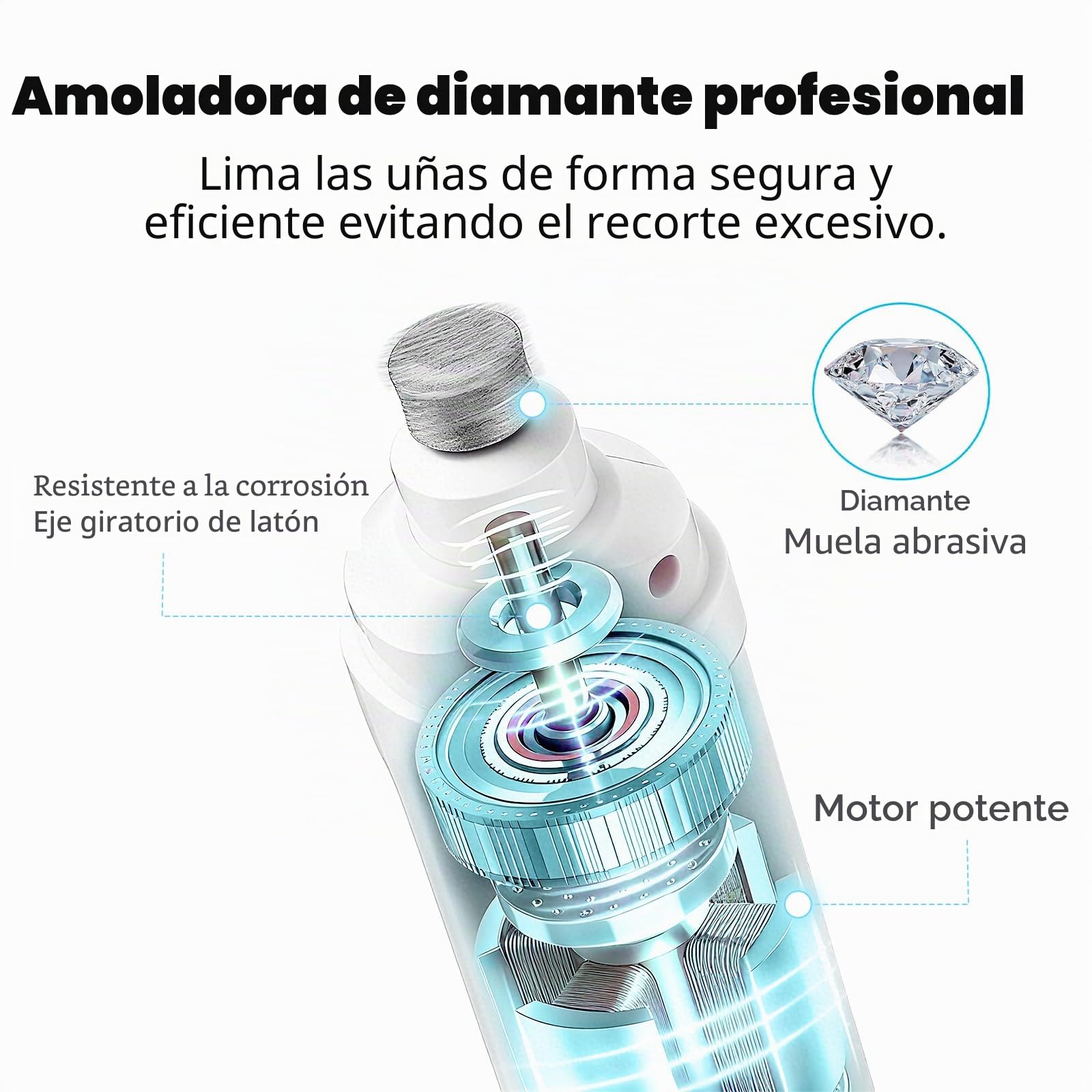 Silent Groom Pro Lima de Uñas 2026 Mejorada con 2 Luces LED y 3 Velocidades Batería 2000mah Profesional Silenciosa Sin Dolor Cuidado y Alisado de Patas para Perros y Gatos Pequeños, Medianos y Grandes
