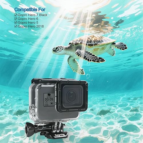 Miniatura 7 de Suptig Funda impermeable, funda de buceo para GoPro Hero 7 Negro, Hero 6, Hero 5 y cámara de acción 2018 impermeable 147 pies (147.6 ft)
