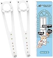 Vista 1 de Tope de puerta Neobay para gatos con estabilizador, 7 tamaños ajustables, mantiene al perro fuera de la caja de arena, blanco, 2 paquetes