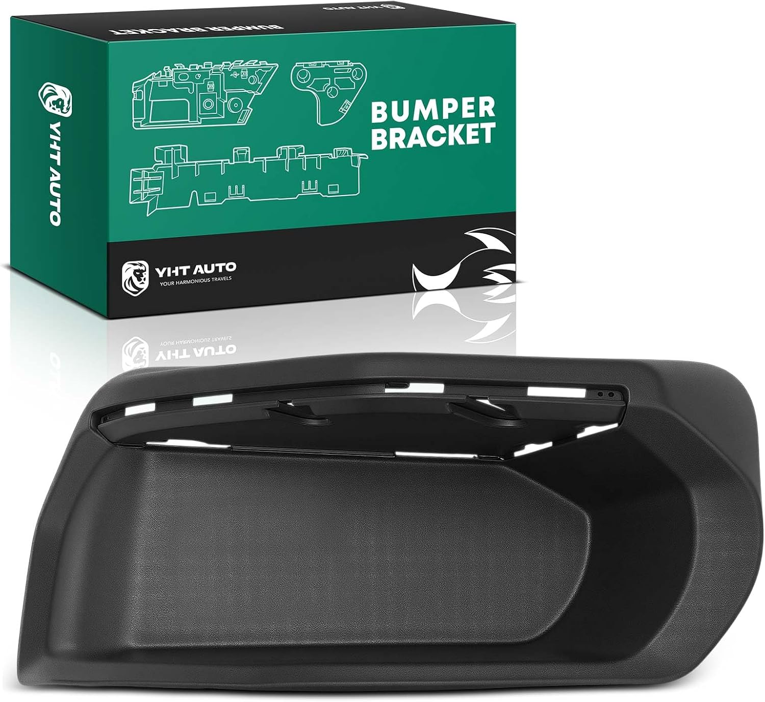 YHTAUTO Rear Driver Side Bumper End Step Insert Compatible with Chevrolet Silverado 1500, Silverado 1500 LTD, Silverado 2500 HD/3500 HD & GMC Sierra 1500, Sierra 1500 Limited, Sierra 2500 HD/3500 HD