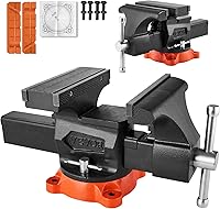 VEVOR 8" Heavy Duty Bench Vise: Ductile Iron, 360° Swivel Base, Two-Way Jaws, 11.5" Max Opening for Pipes & Workpieces