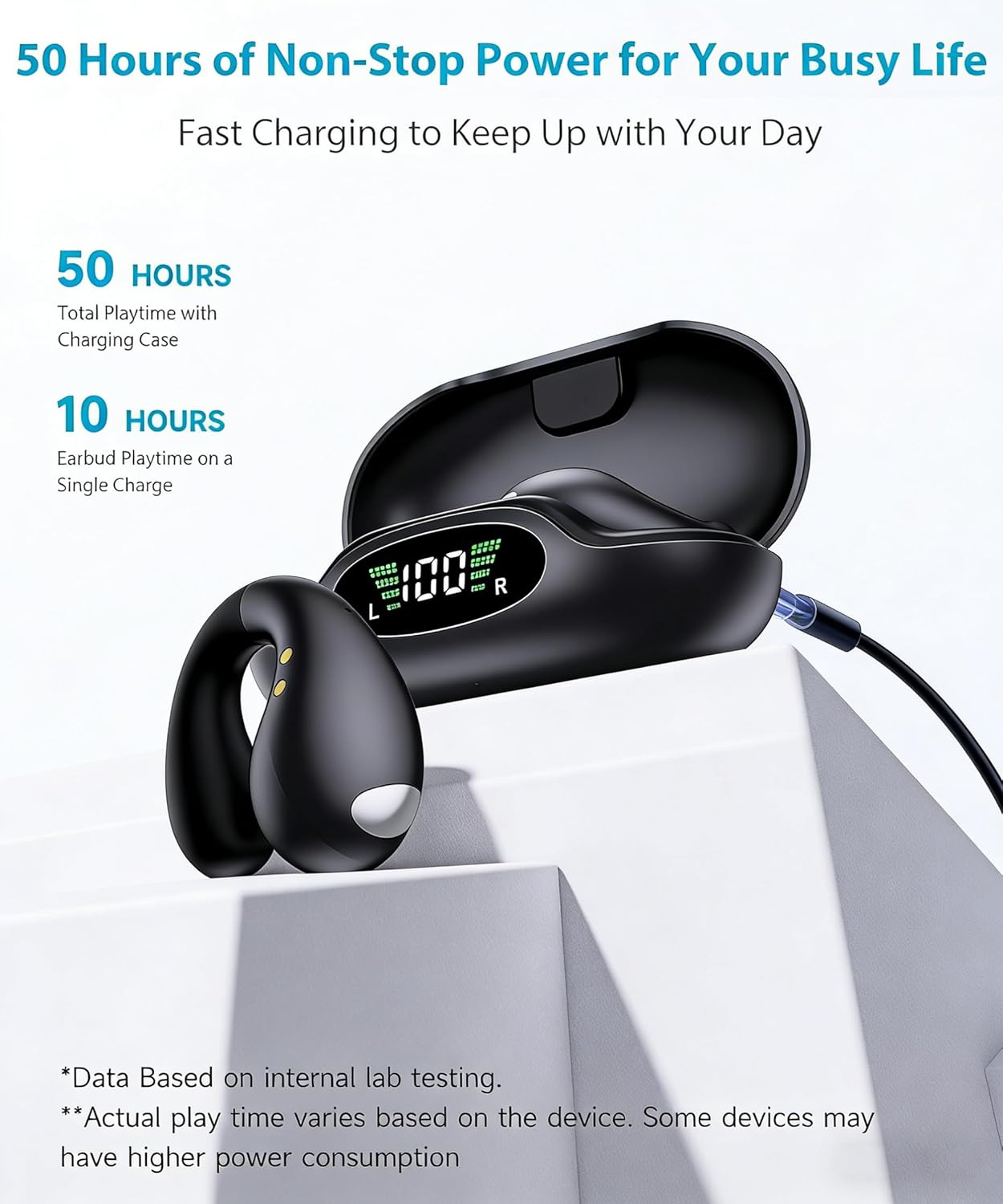 Active Noise Cancelling Wireless Earbuds, ANC Transparency Mode, Bluetooth 5.3, HiFi Stereo, 40H Playtime, Clear Calls, for Travel Office Home