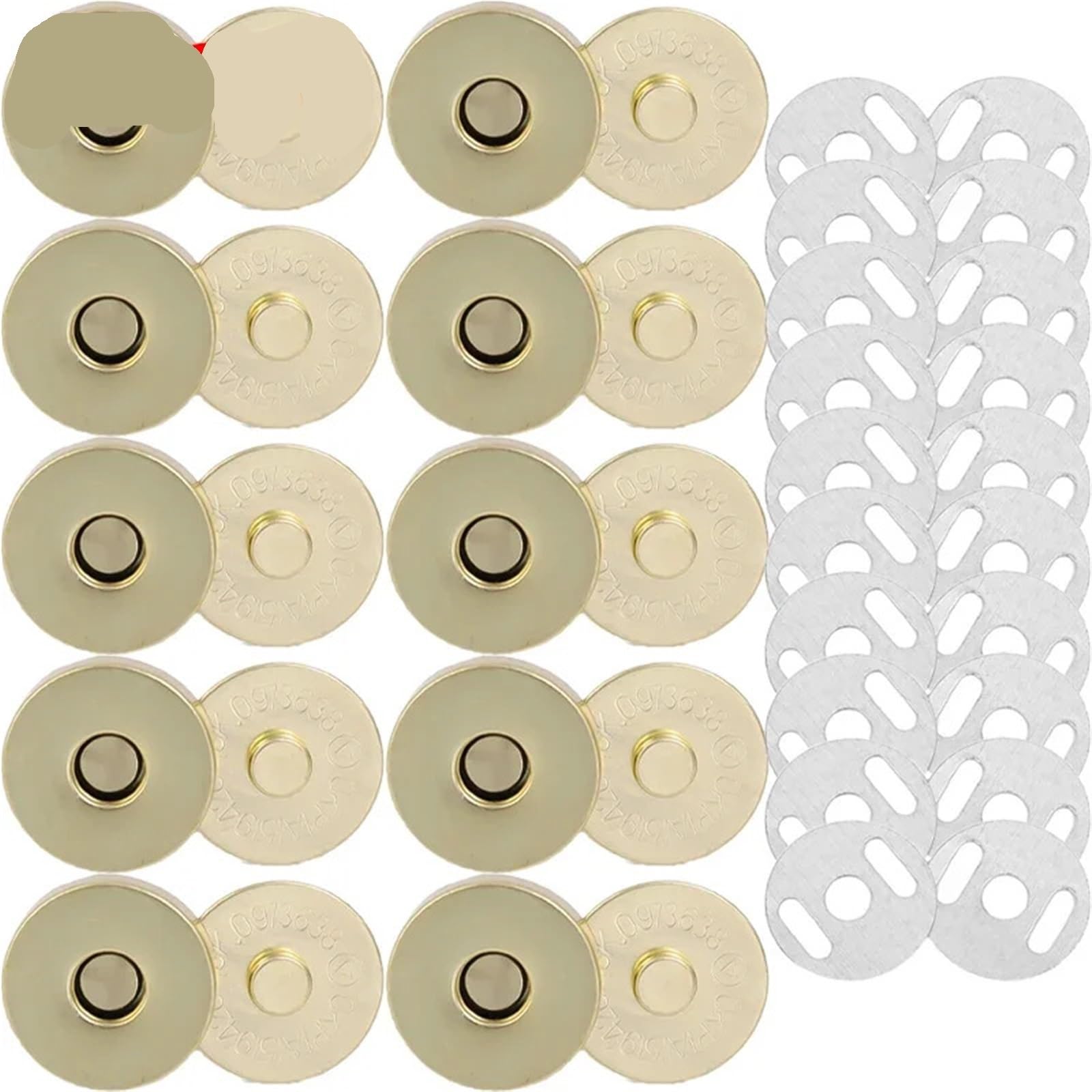 Magnetic Press Studs 5/10Sets Magnetic Snap Fasteners Clasps Buttons Handbag Purse Wallet Craft Bags Parts Accessories Adsorption Buckle(Gold-10SETS,1.4cm)