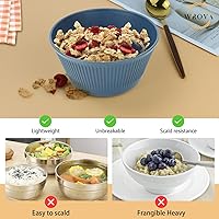 Vista 73 de Wrova Wheat Straw Bowl Sets of 8,Unbreakable Cereal Bowl 26 OZ,Microwave and Dishwasher Safe Bowls,Bowl Sets suitable for Cereal,Salad,Snack and