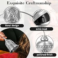 Vista 4 de DomeStar Campana de Mano Plateada – Campana de Sonido Fuerte para Cama, Cena, Boda, Navidad y Fiesta de Vacaciones
