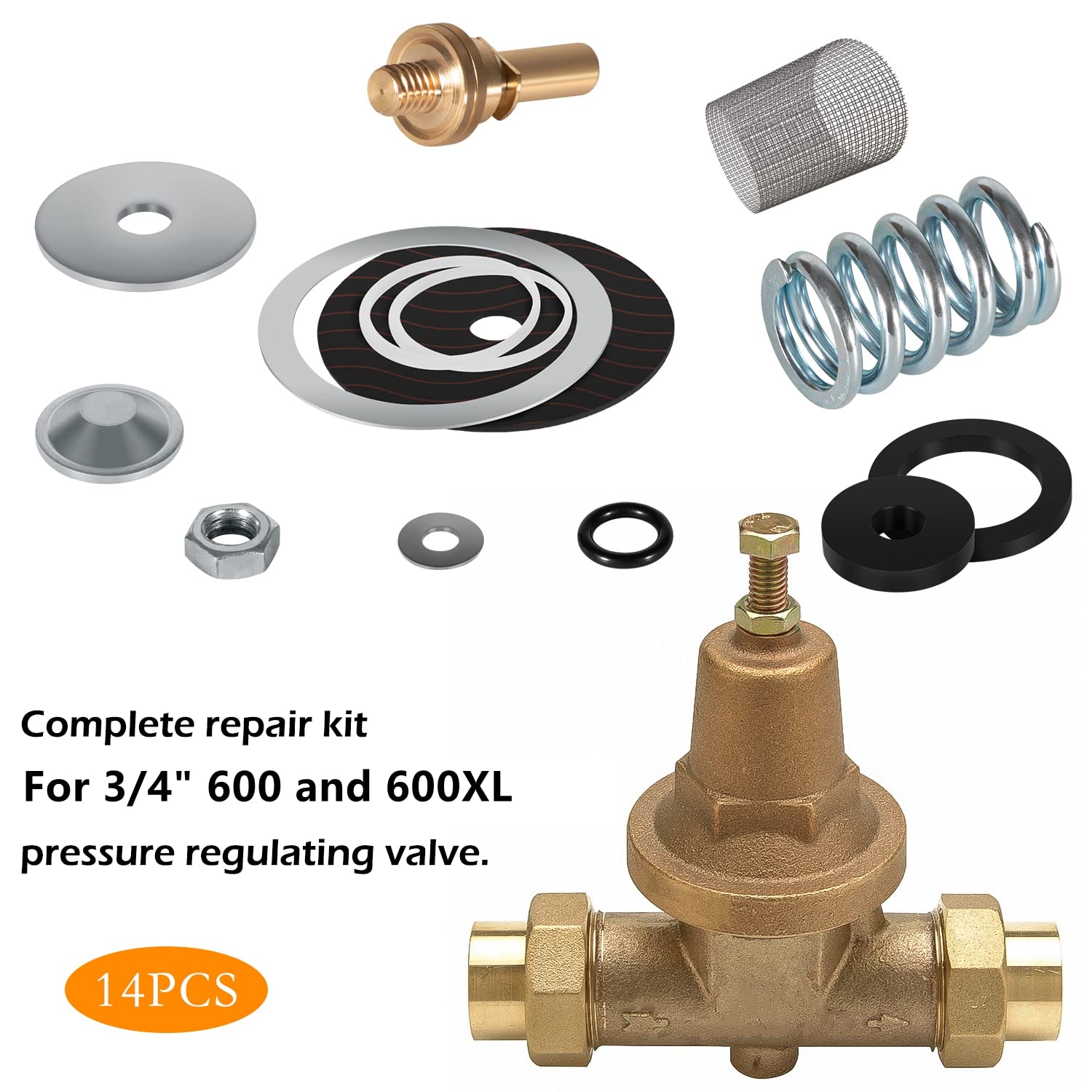 Los kits de reparación RK34-600XL se adaptan a la válvula de reducción de presión de la serie 600 RK34-600 se adapta a los 3/4 "600 y sin plomo 600XL
