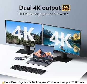 USB C Docking Station Dual HDMI Monitor Adapter, Melelink USB C Hub 3 Monitors Adapter with 2x HDMI 4K,Displayport,VGA,100W PD Charging,3 USB2.0, 8 in 1 Laptop Docking Station for Dell, HP, Lenovo,etc