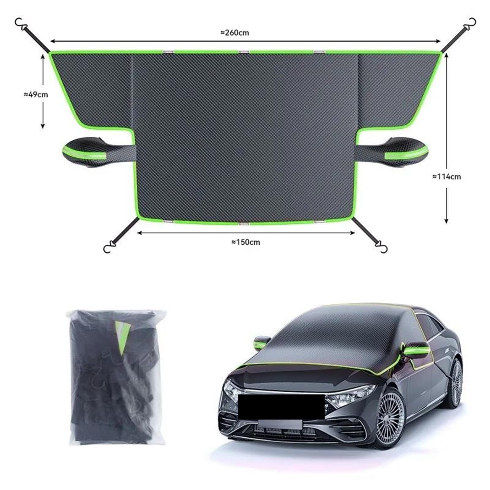 Couverture De Neige De Voiture, Couverture Antigel De Pare-Brise, Anti-Neige, Demi-Couverture d'hiver, Vêtements De Voiture Pare Brise Hiver pour Voiture Contre(Green)