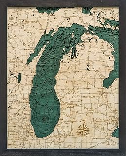 Lake Michigan 3-D Nautical 16" x 20"