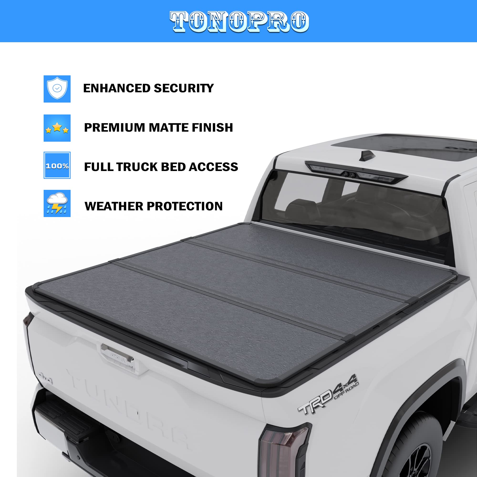 Amazon.com: Toptiny Hard Folding Truck Bed Tonneau Cover