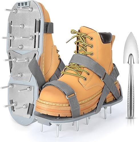 Miniatura 8 de DenForste Zapatos aireadores de césped para césped - Zapatos aireadores de césped premontados para césped - Herramienta aireadora de suelo para