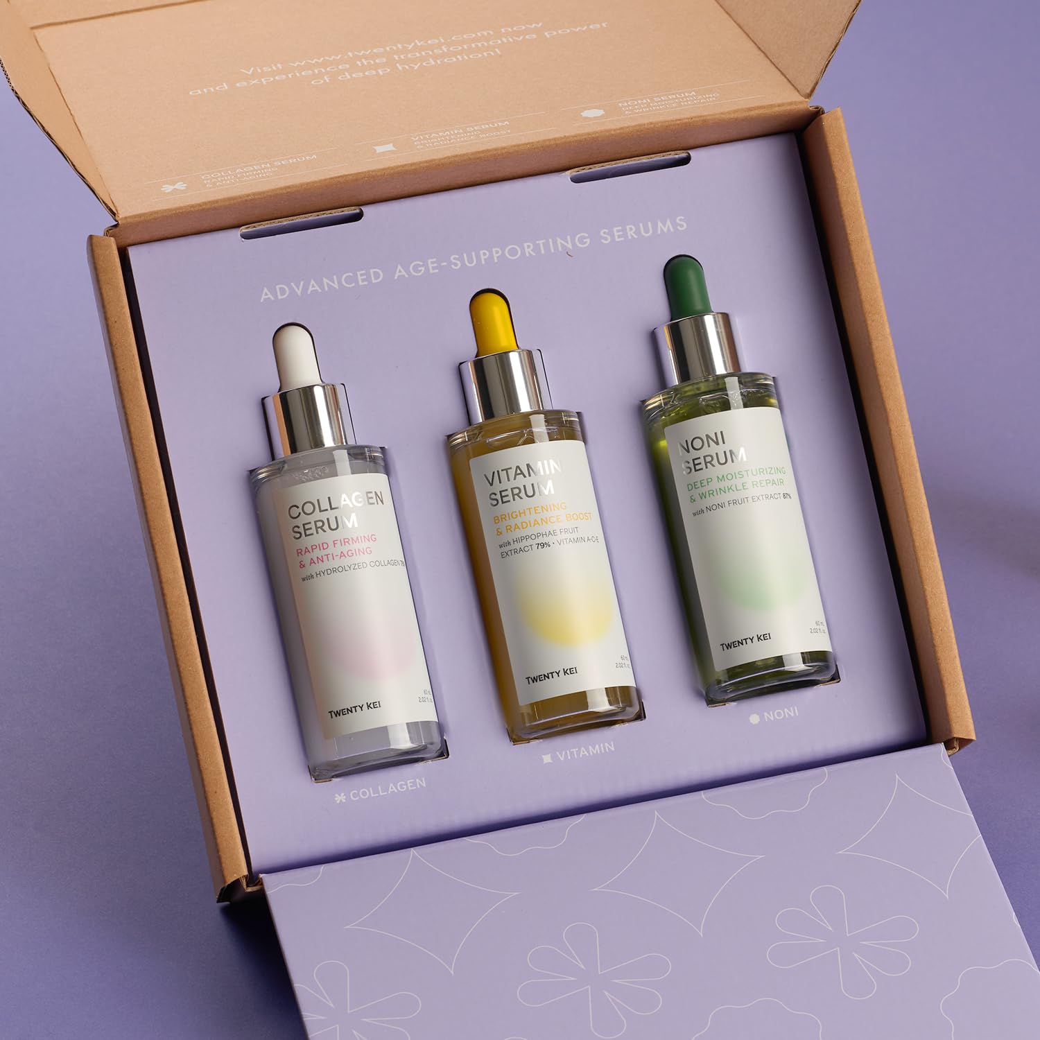 TWENTYKEI スキンケア 3点セット Amazon.com: TWENTY KEI 3 Step Serum Set, Korean Face Serum Trio