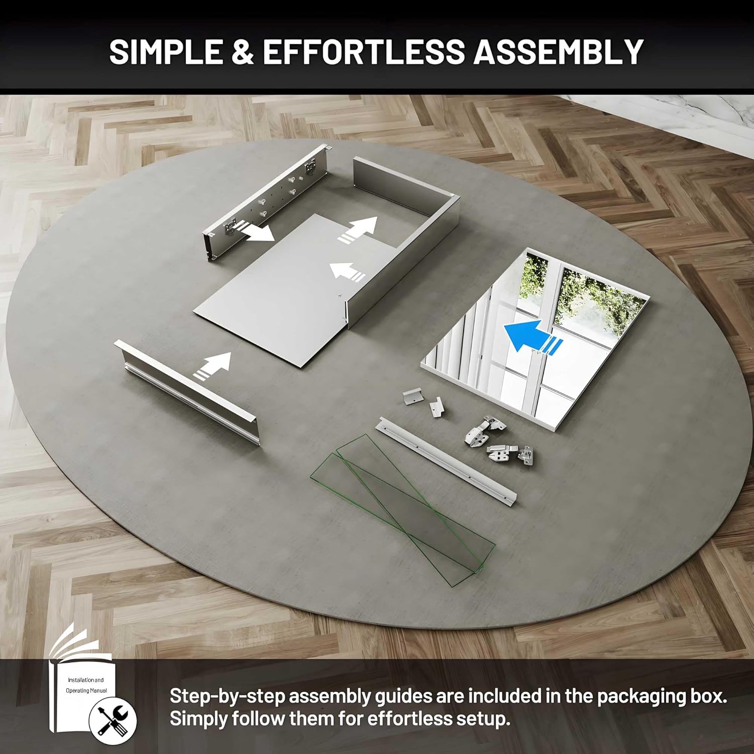 16 x 24 Medicine Cabinet Mirror for Bathroom,Assembly Required,Aluminum Alloy Frame,Recessed/Surface Mounted,Reversible L/R Door,Adjustable Shelves,Bathroom Medicine Cabinet with Mirror