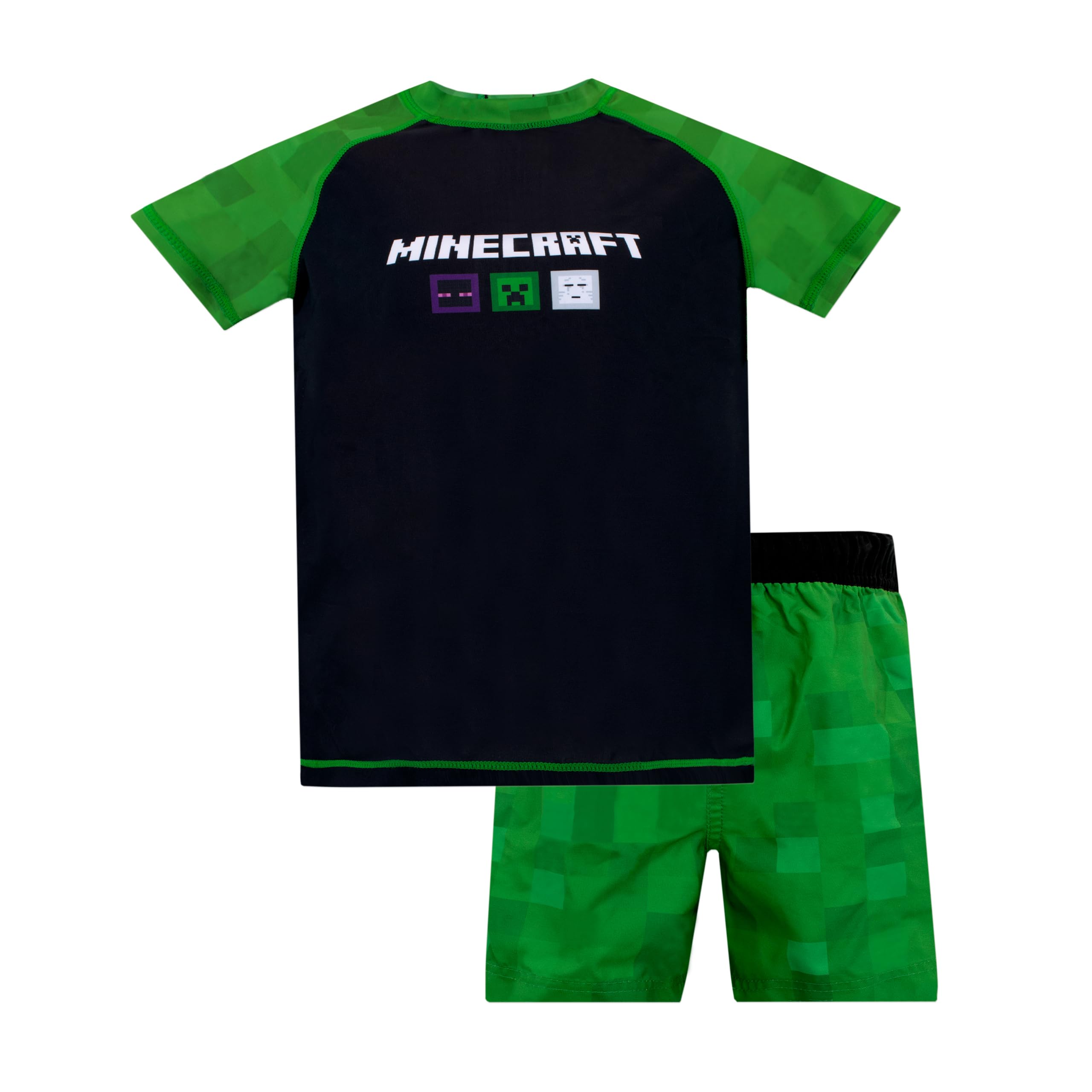 Minecraft Boys Multicoloured Swim Shorts Set | Swim Set | Gaming Swimming Costume | 12-13 Years