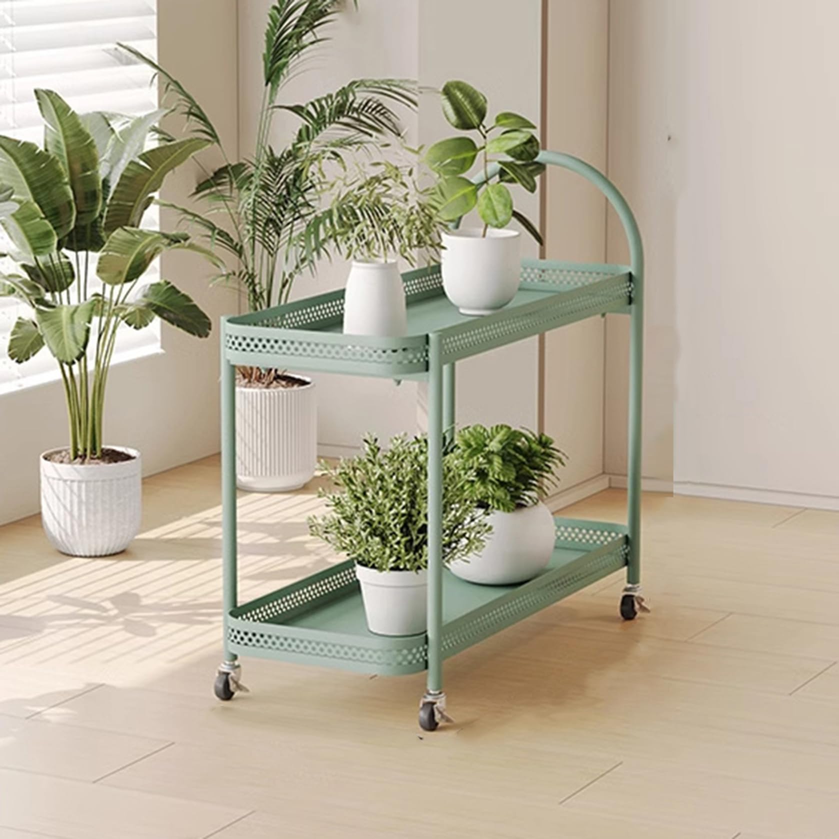 Amazon.co.jp: YQkasj プランターラック フラワースタンド キャスター