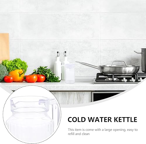 Miniatura 8 de IMIKEYA Jarra de vidrio pequeña jarra de plástico con tapa, hervidor de agua fría, jugo de agua para bebidas de té helado, suministros de fiesta en