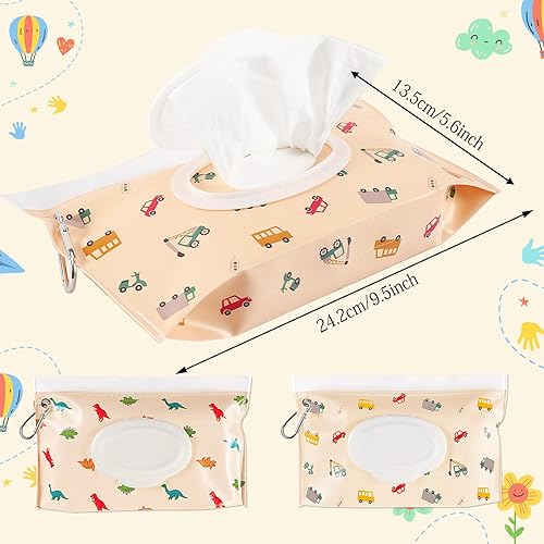 Miniatura 2 de FEBSNOW Paquete de 2 dispensadores de toallitas para bebé, soporte portátil recargable para toallitas para bebés, contenedor de toallitas de viaje,