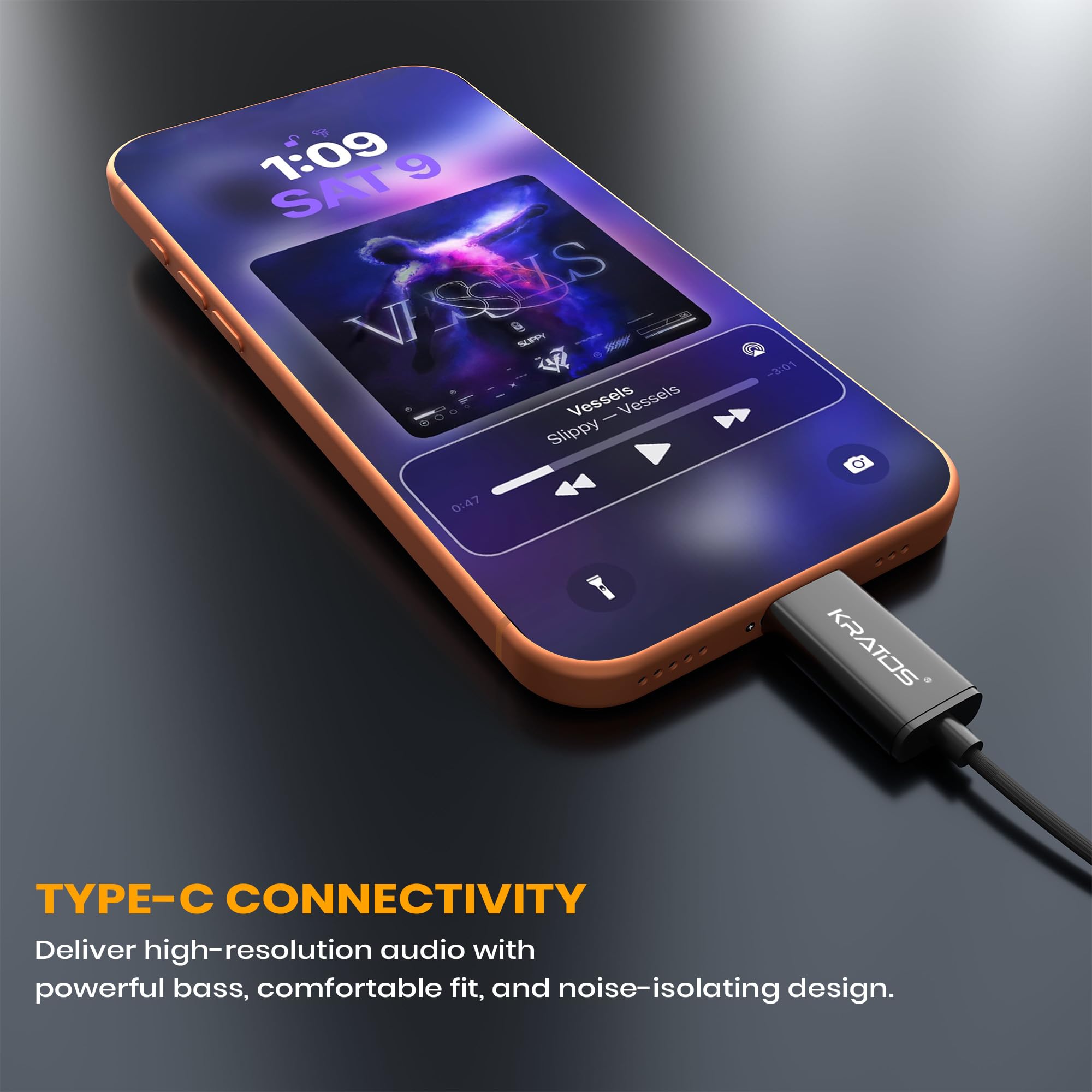 Kratos Tune V6 Earphones - Deep Bass & Type-C -5