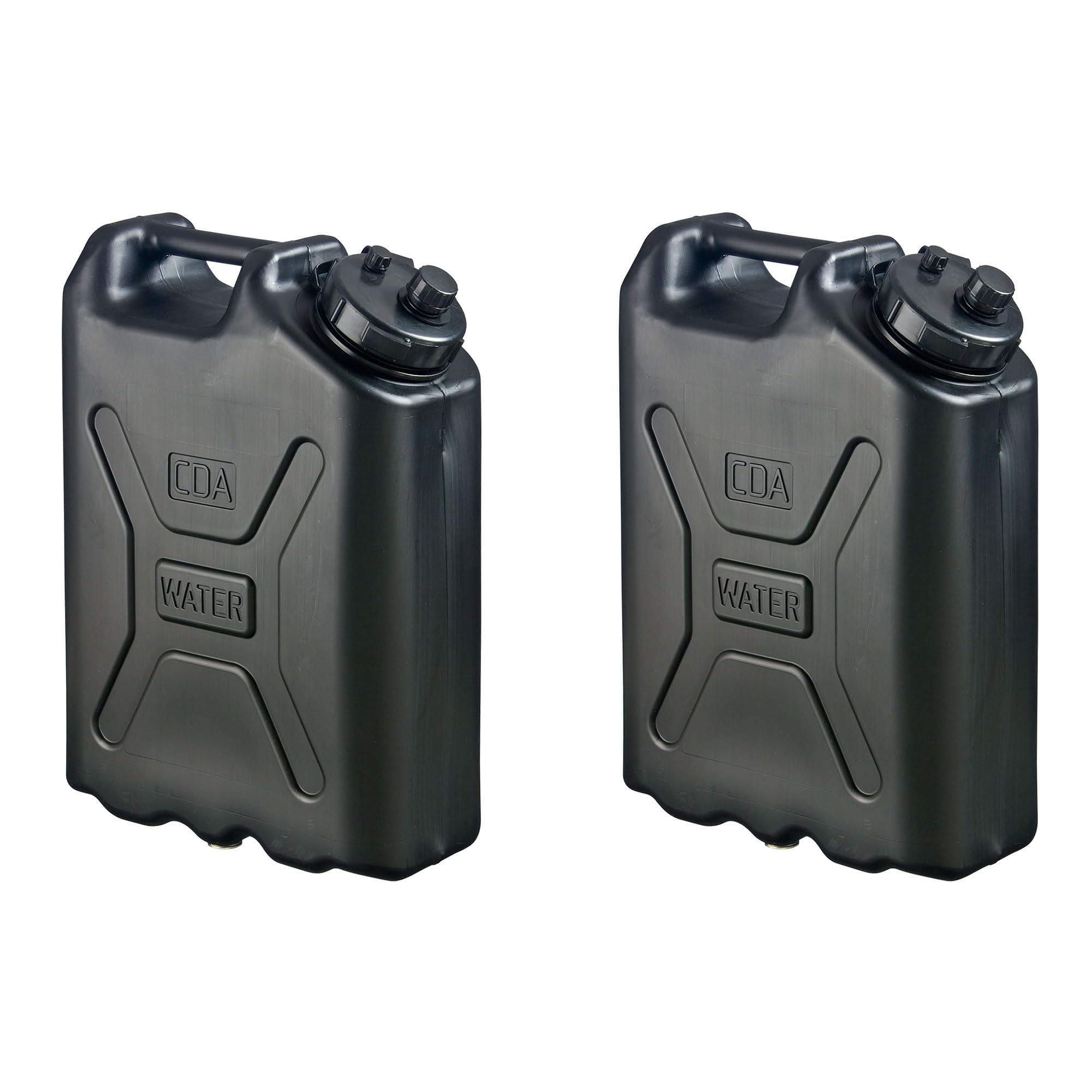 Scepter2-Pack Military Water Container for Camping/Emergency/Off-Road, 5 Gallon, Black