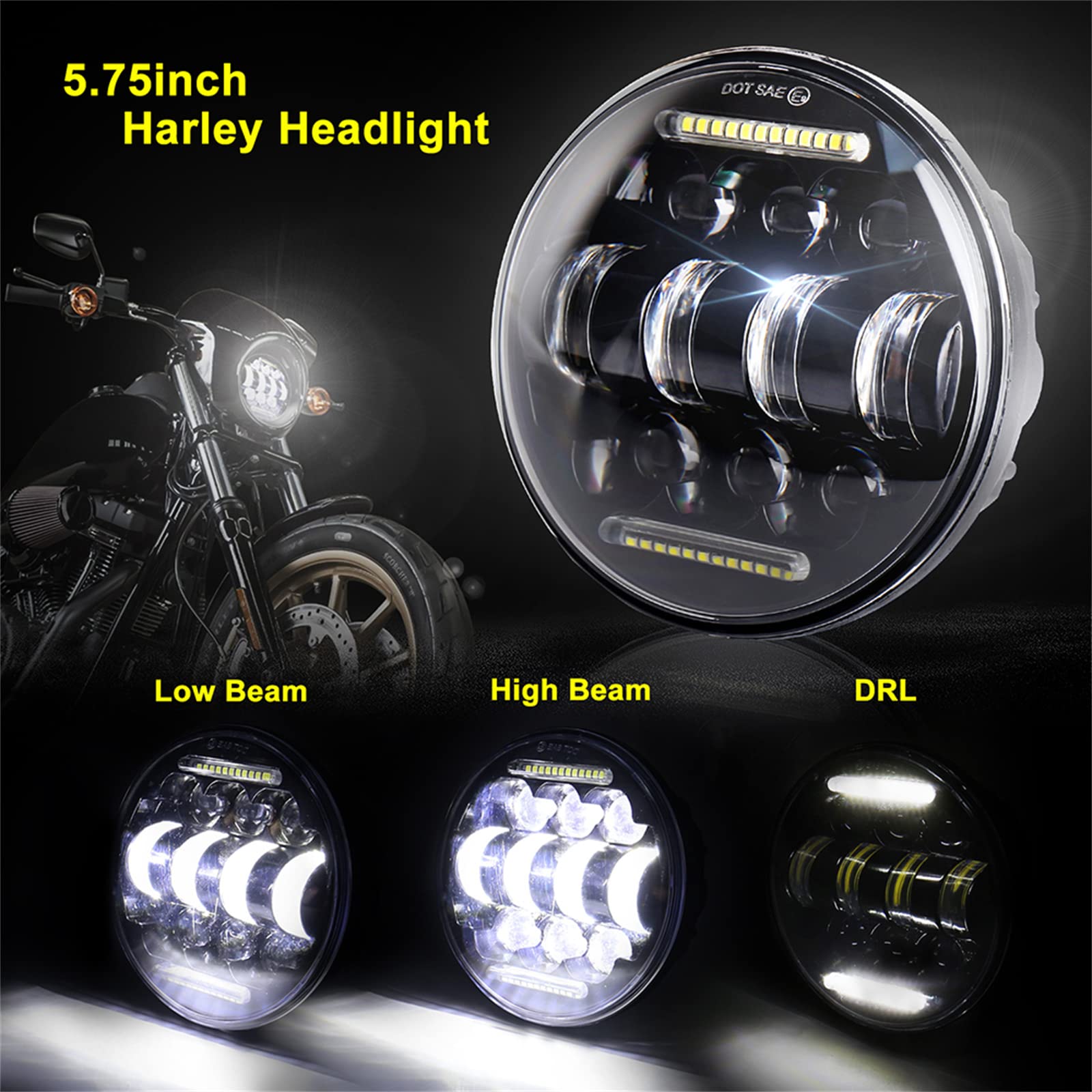 バイク ヘッドライト 5.75インチ 5-3/4 LED バイク用ヘッドライト X