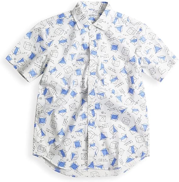 Amazon Quintetto クインテット 日本製 Vintage El 図形 数式 理系柄 半袖シャツ メンズ 柄シャツ 勉強 かわいい 学生 11 シャツ 通販