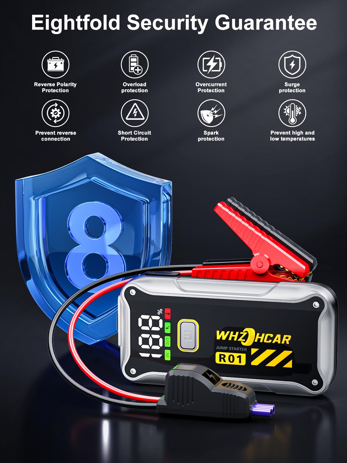 NEXPOW Starthulp Powerbank, 2000 A Piekstroom, Auto Starthulp, 12 V Draagbare Accubooster Met Usb Snel Opladen 3 0 Tot 7 0 L Benzine Of 6 5 Diesel Veilige Batterijstarter Ledlicht 1904586113