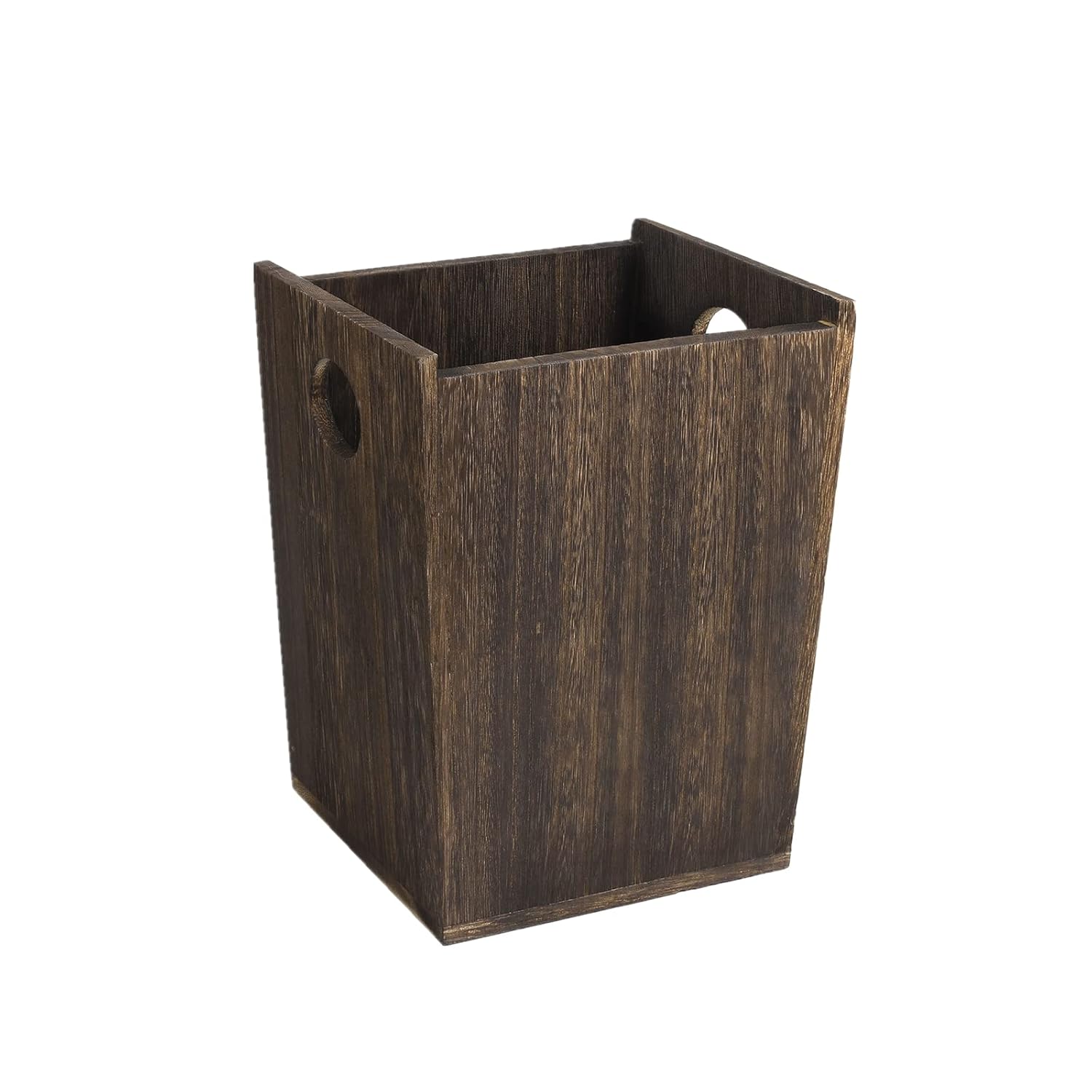 MOOACE Small Trash Can, Wood Waste Basket Garbage Can with Handle, Rustic Recycling Bin for Bedroom, Living Room, Office, Kitchen, Bathroom