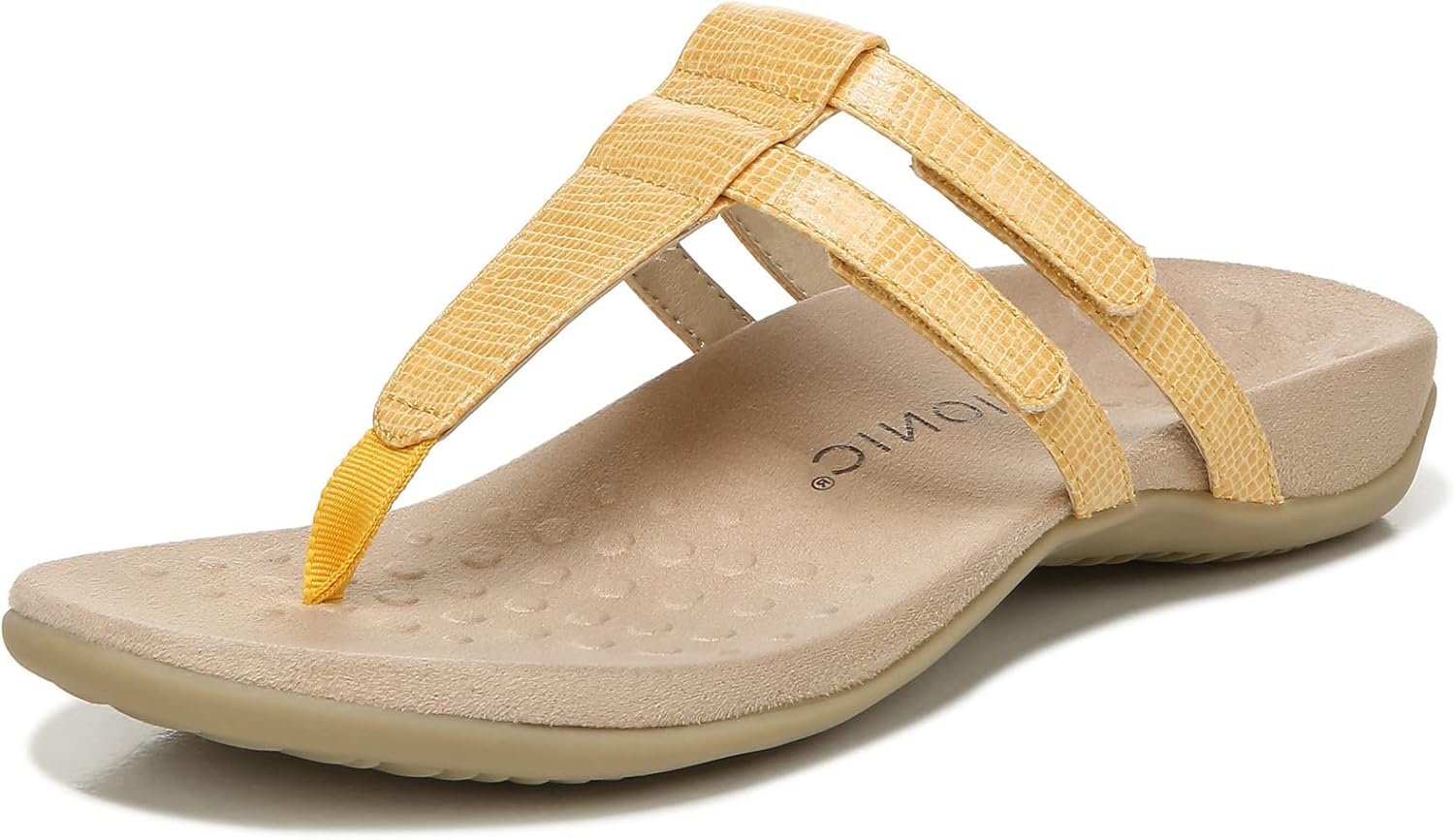 Vionic Women's Rest Elvia Toe Post Slide Sandal- Supportive Ladies Flip Flop Sandals That Include Three-Zone Comfort with Orthotic Insole Arch Support, Medium and Wide Fit, Sizes 5-12