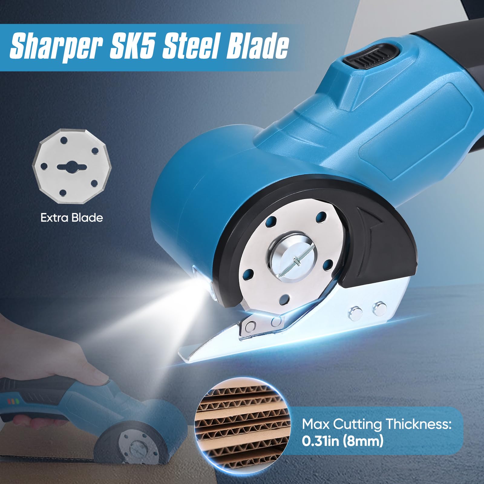 Portátil tijeras electrica costura SK5 320 RPM 1500mAh cortador de tela tijeras eléctricas para cortar tela espesor máximo de corte 8mm para cuero,tela,caja de cartón